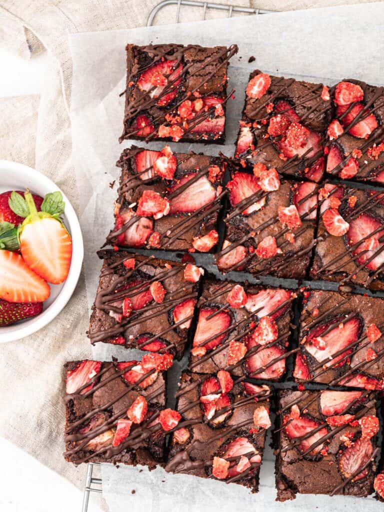 Pink Velvet (Strawberry) Brownies