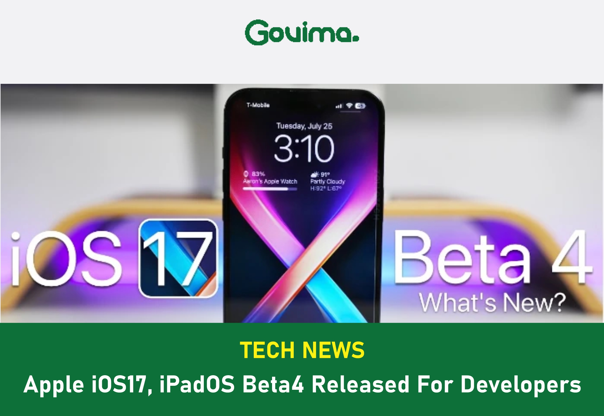 Apple iOS 17, iPadOS Beta 4 Released For Developers