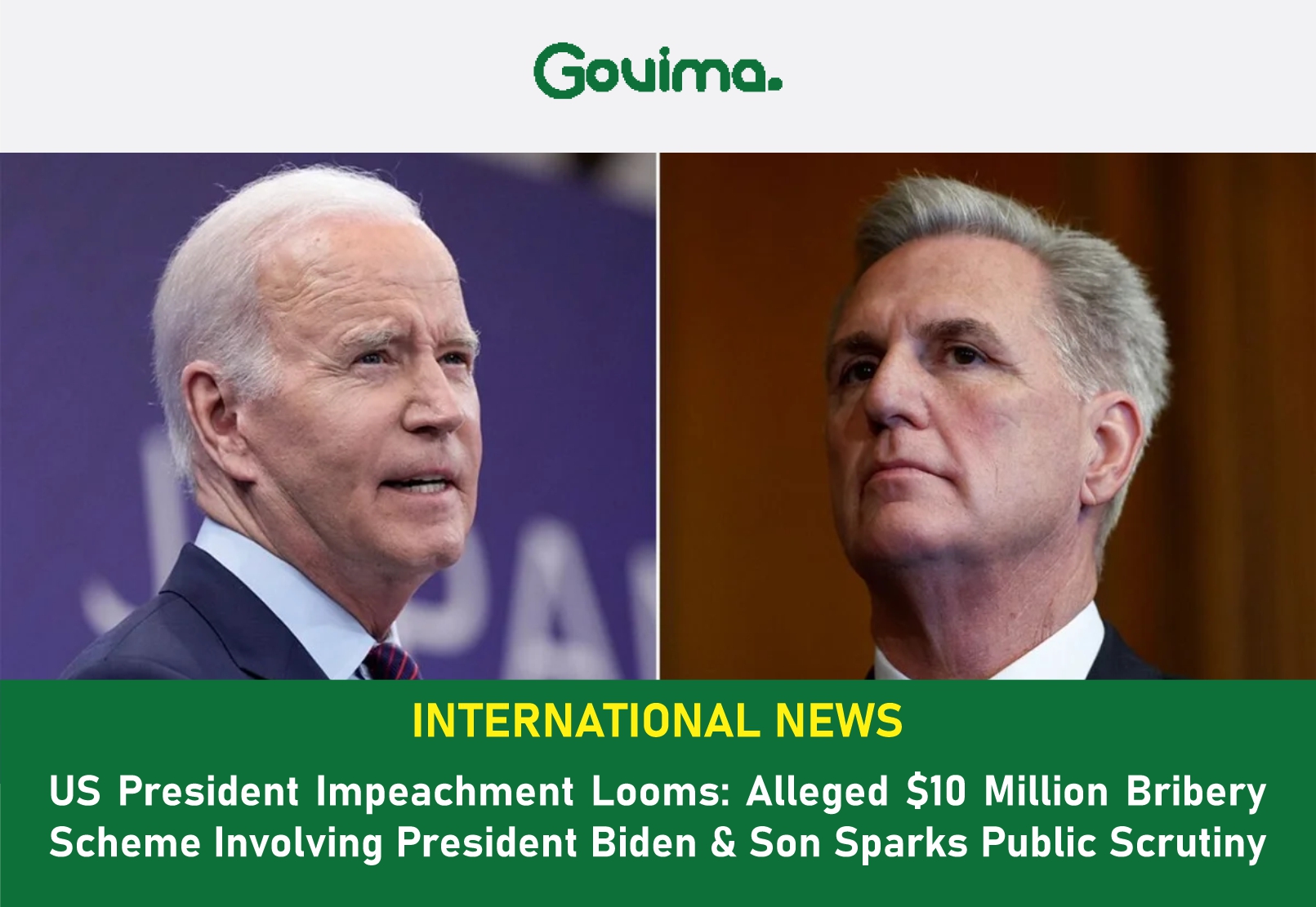 US President Impeachment Looms: Alleged $10 Million Bribery Scheme Involving President Biden & Son Sparks Public Scrutiny