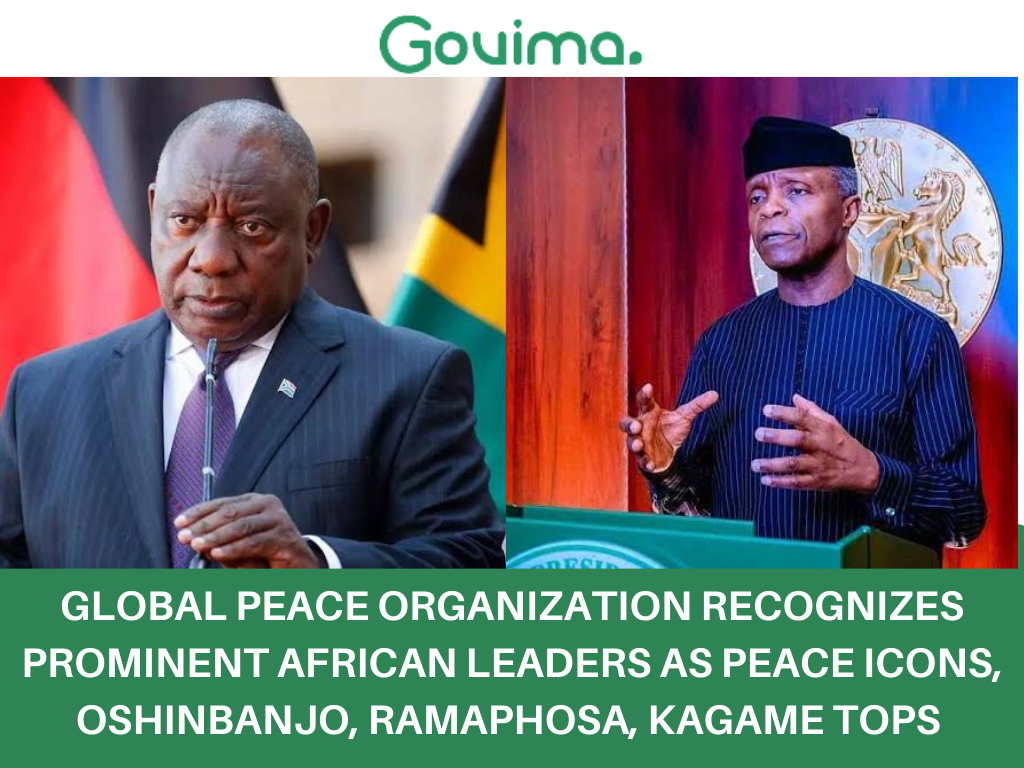 Global Peace Organization Recognizes Prominent African Leaders As Peace Icons, Osinbajo, Ramaphosa, Kagame Tops