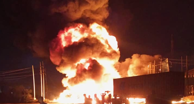 Oil Tankers Collision Cause Inferno On Lagos Highway