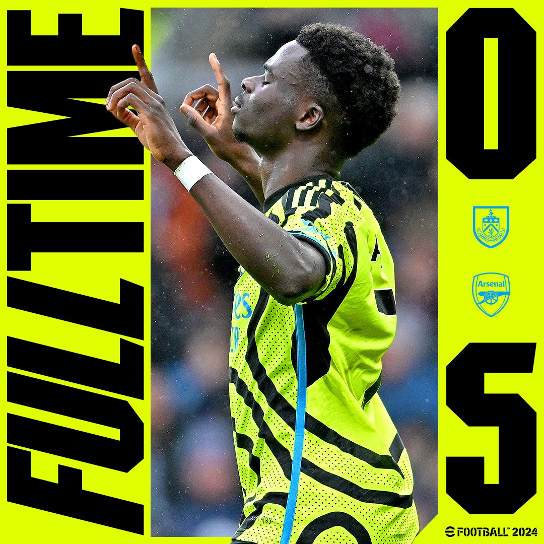 EPL: Ruthless Arsenal Thrash Burnley 5:0 In A Five Star Performance At Turf Moore