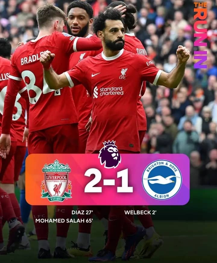 EPL: Liverpool Survived Brighton Scare To Go Top