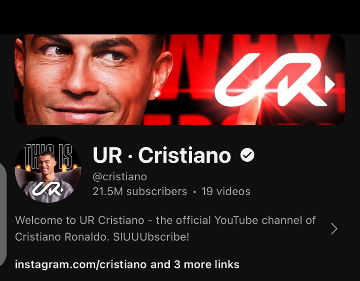 Cristiano Ronaldo’s YouTube Channel Breaks Records, Surpasses 20 Million Subscribers In 48Hours