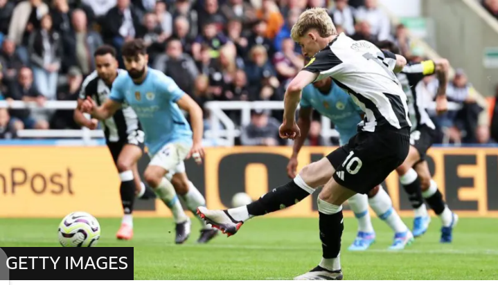 EPL: Gordon’s Penalty Secures A Point For Newcastle Against Manchester City