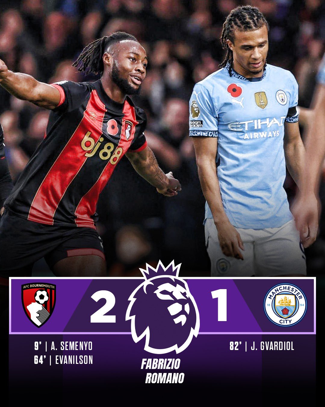 Premier League: Bournemouth Stun Manchester City With Historic Victory At Vitality Stadium