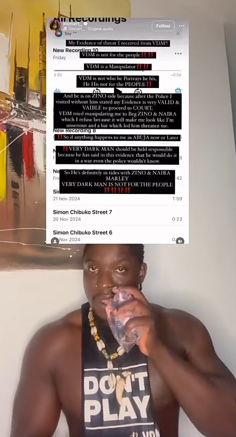 VDM Replies Lil Smart, Expresses Regret Over Not Slapping Him