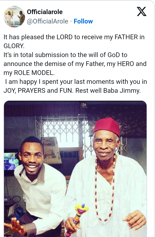 Woli Arole Announces Dad’s Death, Pays Emotional Tribute: I’ll Miss You