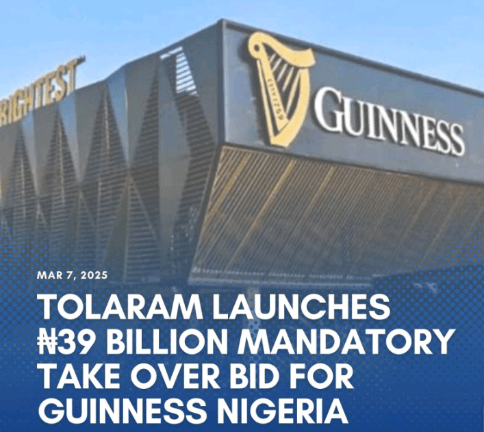 Tolaram Moves To Strengthen Control Over Guinness Nigeria With Mandatory Takeover Bid