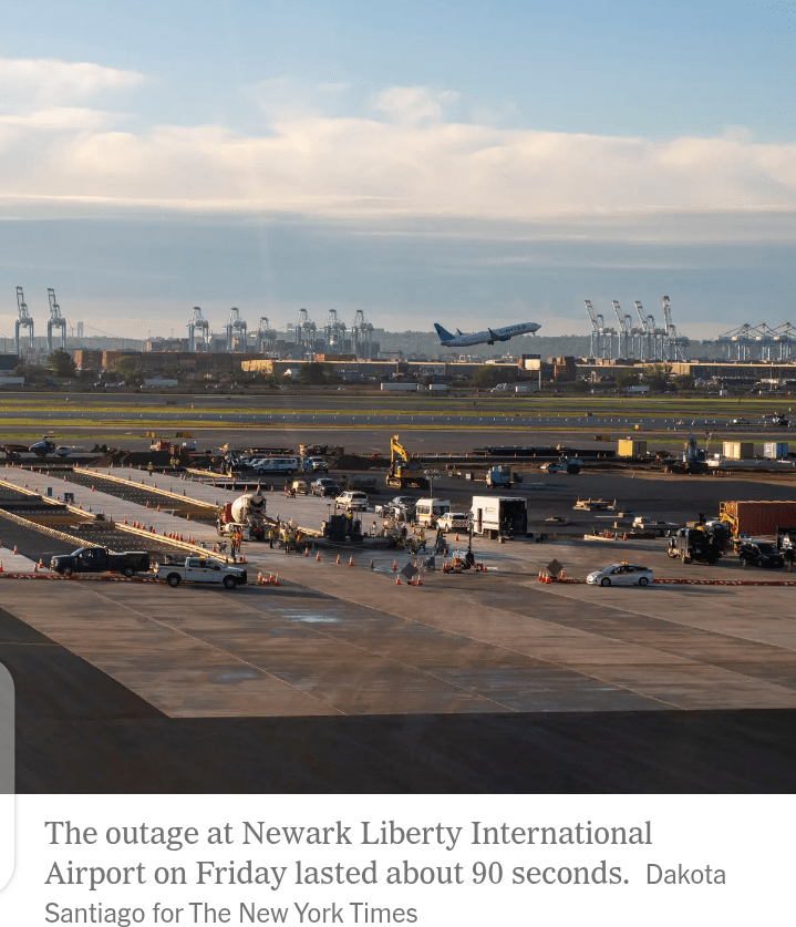 Brief Radar Outage Hits Newark Airport’s Air Traffic Control, Raising Concerns