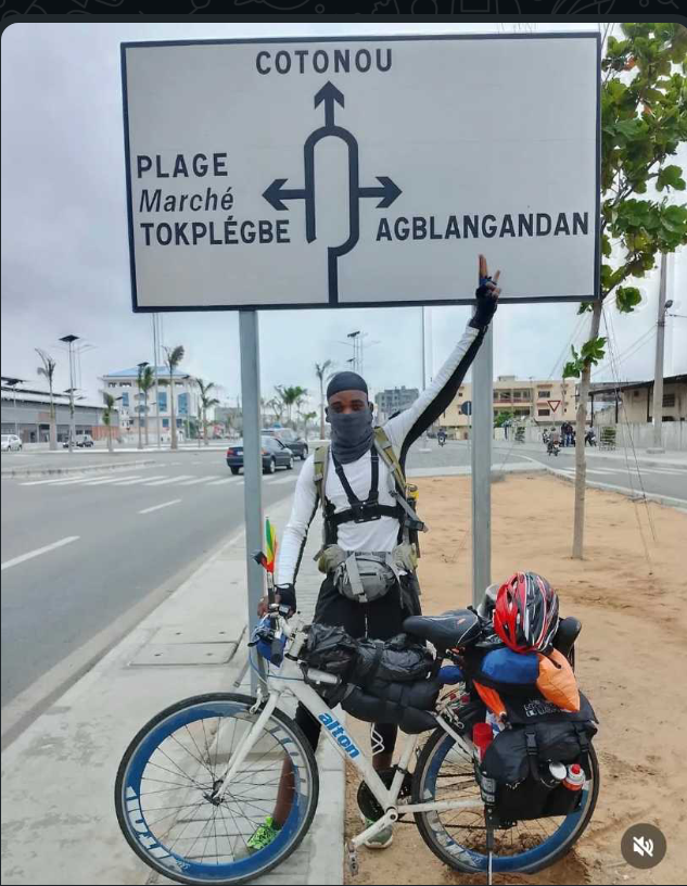 Nigerian Cyclist Emmiwuks Reaches Cotonou On Epic Lagos-to-US Journey